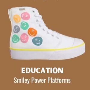 BANGS SHOES unisex Education Smiley Power Platforms Sneakers